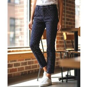 Madewell Corduroy Pants Size 28 W31 Skinny Mid Rise Blue Pink Polka Dot J.Crew